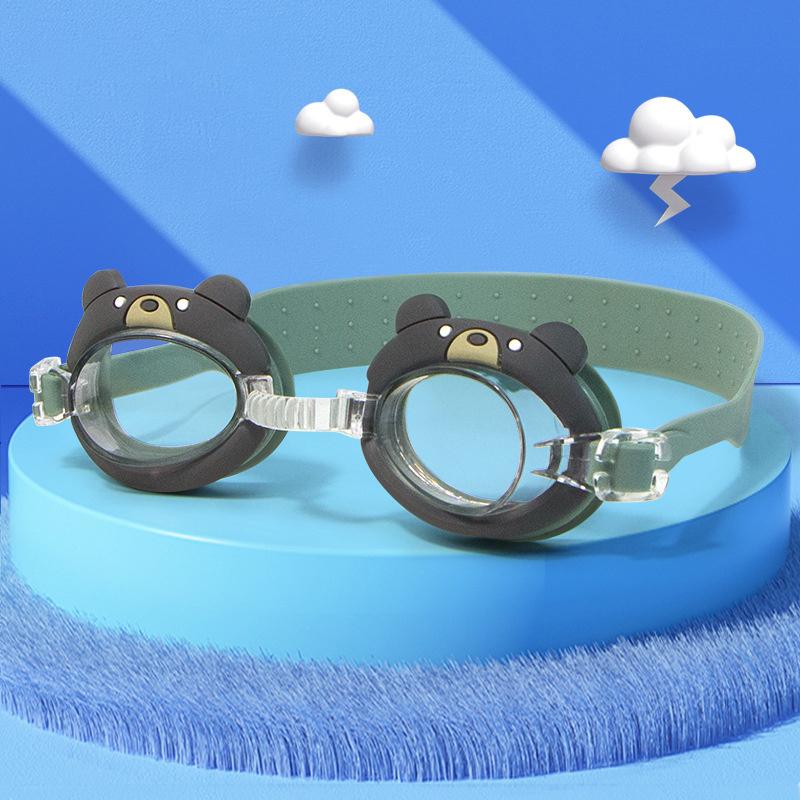 Swimming Goggles Kid Cartoon Cute HD Waterproof Fogproof Swim Eyewear Adjustable Mirror Strap Water Sport Colorful Goggles