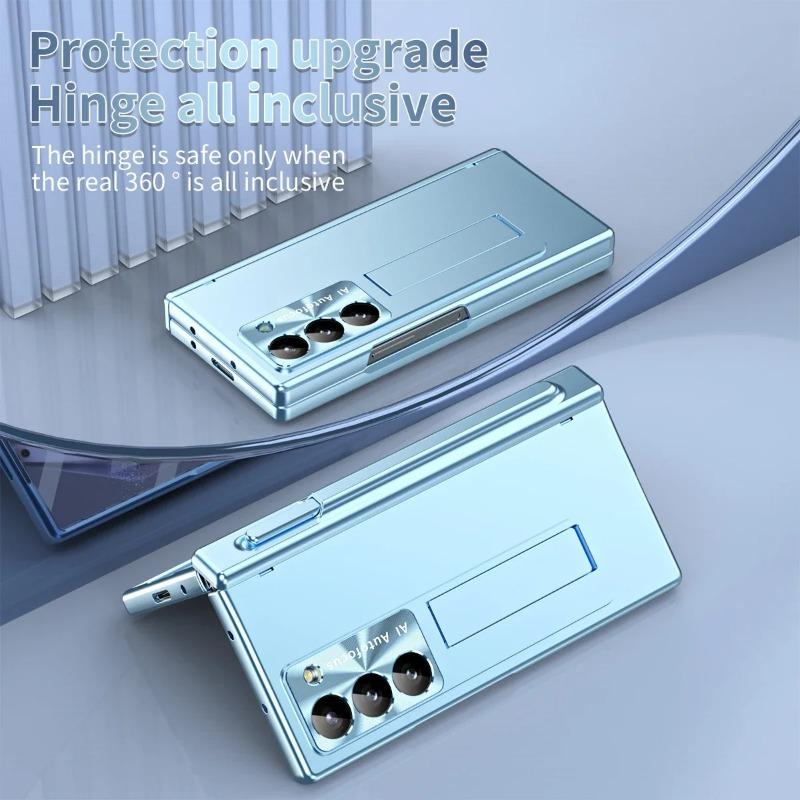 With Touch Pen Case Hinge Magnetic Armor Plating Kickstand 360 Full Protector Folding Cover For Samsung Galaxy Z Fold 6 5 4 3