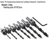 Woodworking Countersink Deburring Tool Set: 4PC & 7PC Five-Flute Countersunk Hole Opener Reamer Drill Bits.