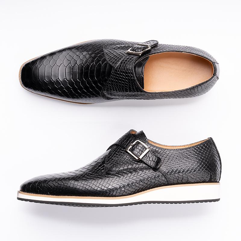 Fashion Casual Men Shoes New Fashion Genuine Leather Business Office Natural Handmade Comfortable Buckle Classic Monk Style Men's  Shoe