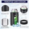 HEEPDD 3-in-1 Stainless Steel Insulated Can Cooler & Bottle Holder with Bottle Opener, Black, 12 Oz