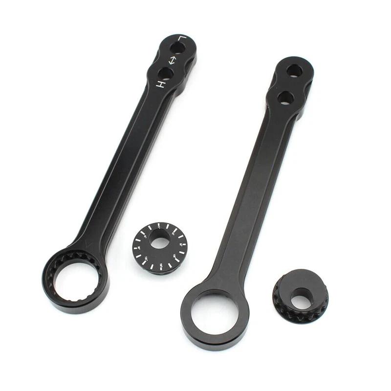 Motorrad-Tieferlegungsstangen-Kit Passend für Kawasaki Ninja 400/Z400/250/Z250 2013-2023 Auf- und Ab-Verbindung Schwarz Einstellbares Zubehör