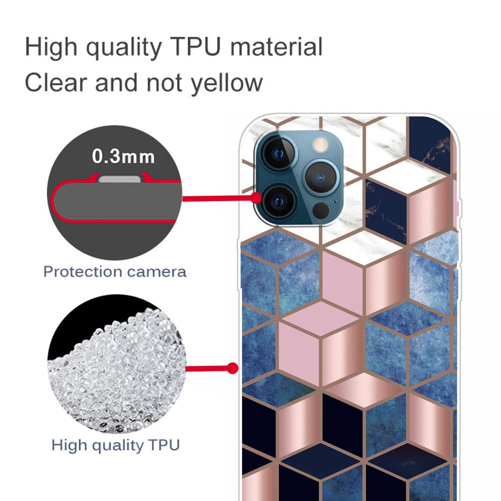 For iPhone 15 Marble Pattern Printing TPU IMD Case Mobile Phone Back Protective Cover,Style A