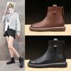Padded Soft Sole Martin Boots Leather Flat Short Boots