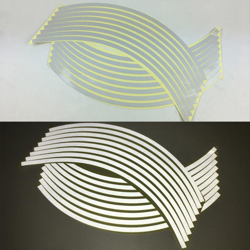 1 Pair PVC Motorcycle 18-inch Wheel Rim Stickers Modified Wheel Stickers Tire Reflective Stickers