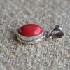 Coral Pendant, Handmade Pendant, 925 Sterling Silver Pendant, Oval Red Coral Pendant, Gift for her, Anniversary Pendant