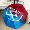 1PC West Ham United Pattern Printed Umbrella Folding umbrella, automatic umbrella 8-Frame for Travel, camping Fan gifts Christmas Gifts