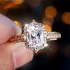 Female Crystal Cute White Square Zircon Stone Engagement Ring Luxury Gold Color Wedding  For Women Valentines Day Gift
