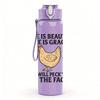 1PC She Is Beauty Chicken Quote Art 750ml Color Plastic Sports Water Bottle Leakproof Flip Straw Lid Suitable for Sports Office Home Use