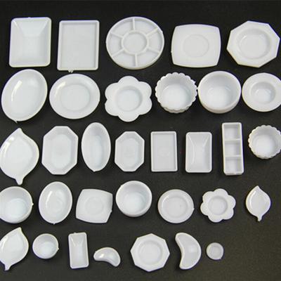 33 Pcs Dollhouse Miniature Tableware Plastic Plate Dishes Set Mini Food