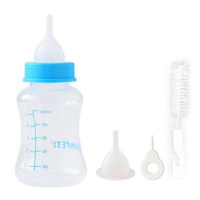 150ml Láhev na krmení mazlíčků Silikonová kojenecká láhev pro koťata a štěňata s náhradními dudlíky pro malé