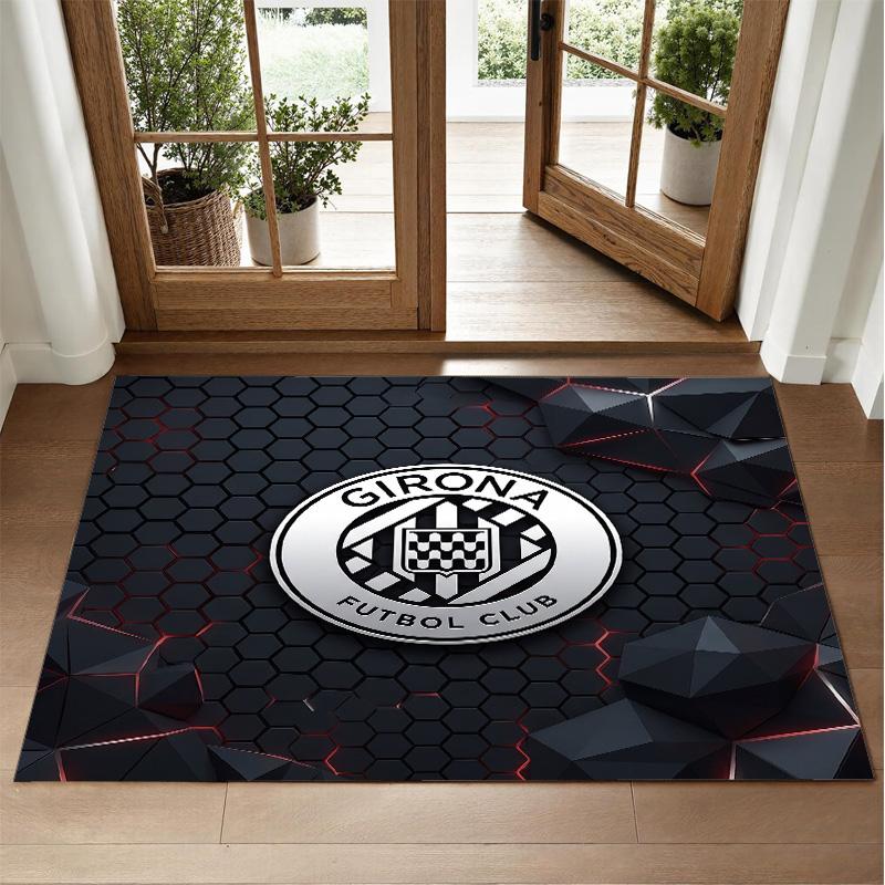 Girona FC Design Crystal Velvet Rug Soft Decorative Mat for Bedroom Entrance