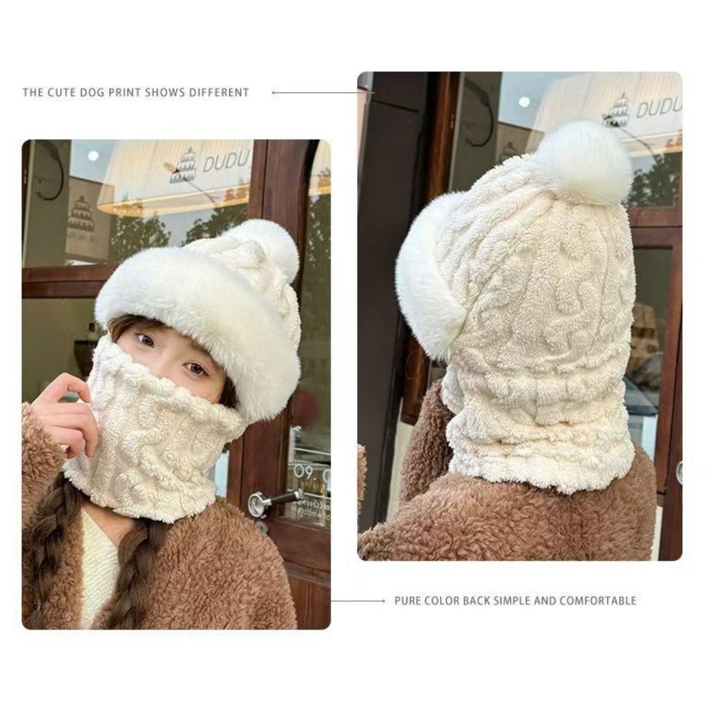 Hats, Women's Hats, Double-layered, Thickened, Cycling, Windproof Hats, Cold-proof Hats, Scarves, Warm Hats, Ear Protectors, Hats, Headscarves