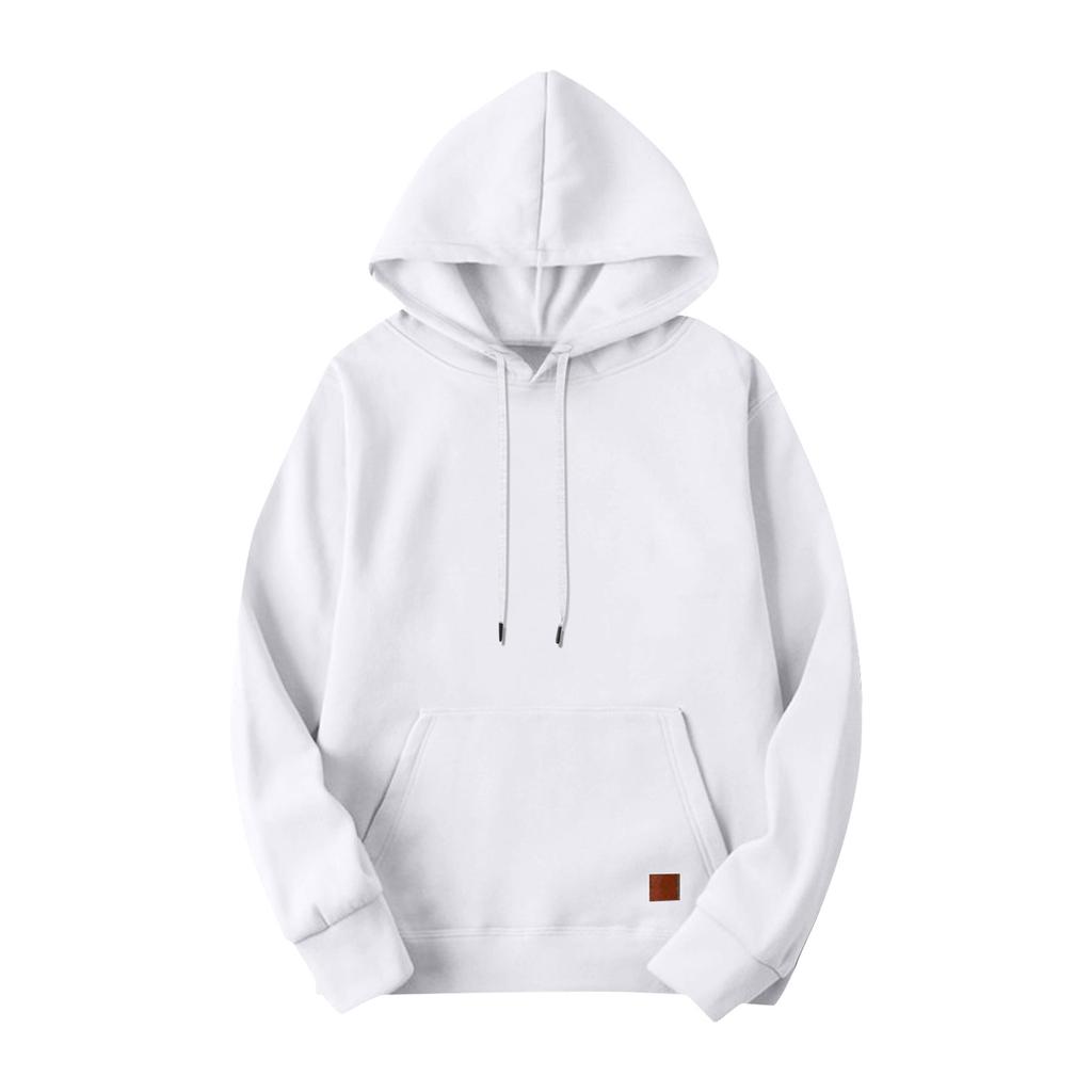 Men's Color Hooded Pullover Long Sleeve With Pockets Casual Sports Sweatshirt