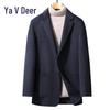 Yalu RS Men's Autumn/Winter Small Check Double-Faced Wool Blend Blazer