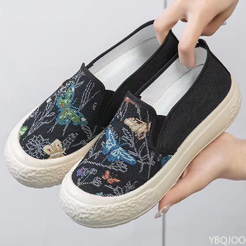New canvas Women's Shoes Summer Chinese style casual lazy shoes versatile fishing shoe Ladies breathable light flats