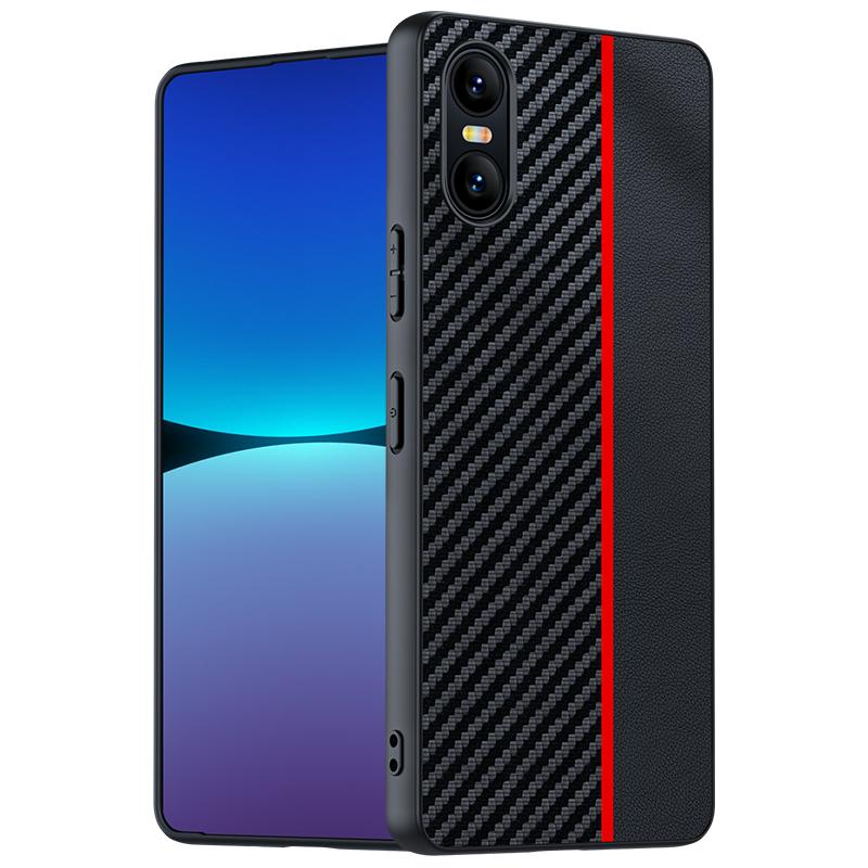 For Sony Xperia 10 VI Case Carbon Fiber Texture Ultra Slim Phone Cover