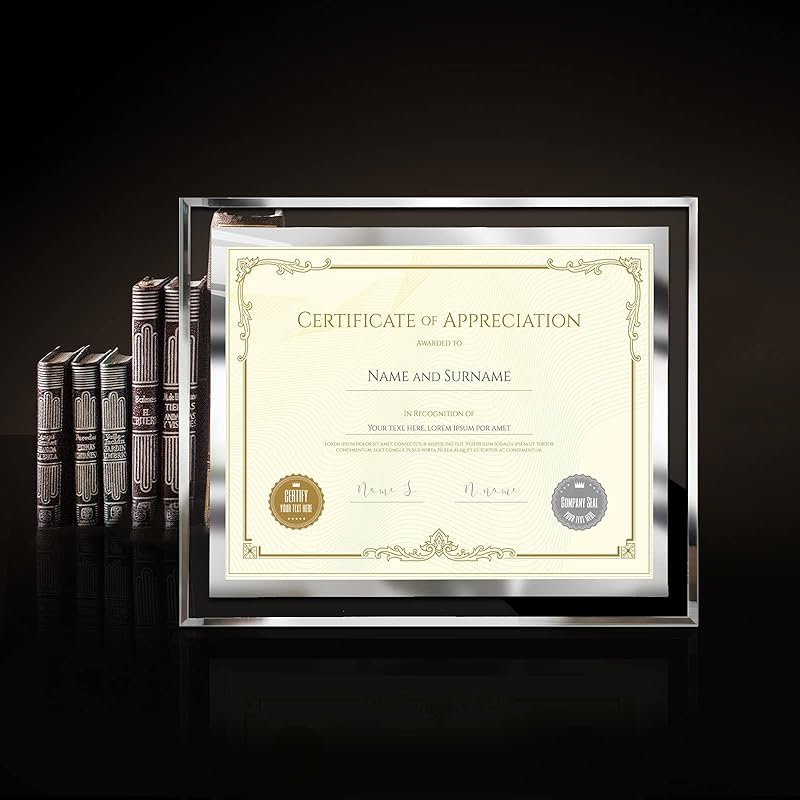 SESEAT 8.5 x 11 Certificate Document Frame Packs4 Diploma Glass Picture Frames for Tabletop 8.5x11