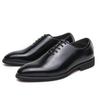 Men's shoes large size new casual leather shoes fashionable simple lace-up leather shoes Korean version trendy business dress leather shoes