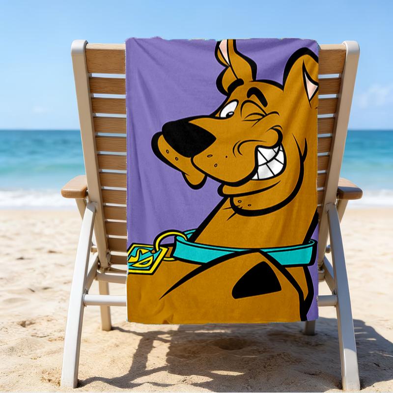 proof beach towel with a Scooby Doo pattern - soft,absorbent,quick-drying,machine washable - perfect for swimming,camping,bathing