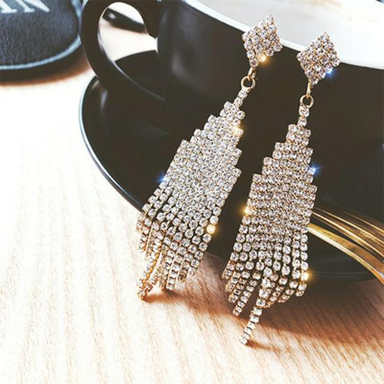 Pearl & Zircon Tassel Earrings