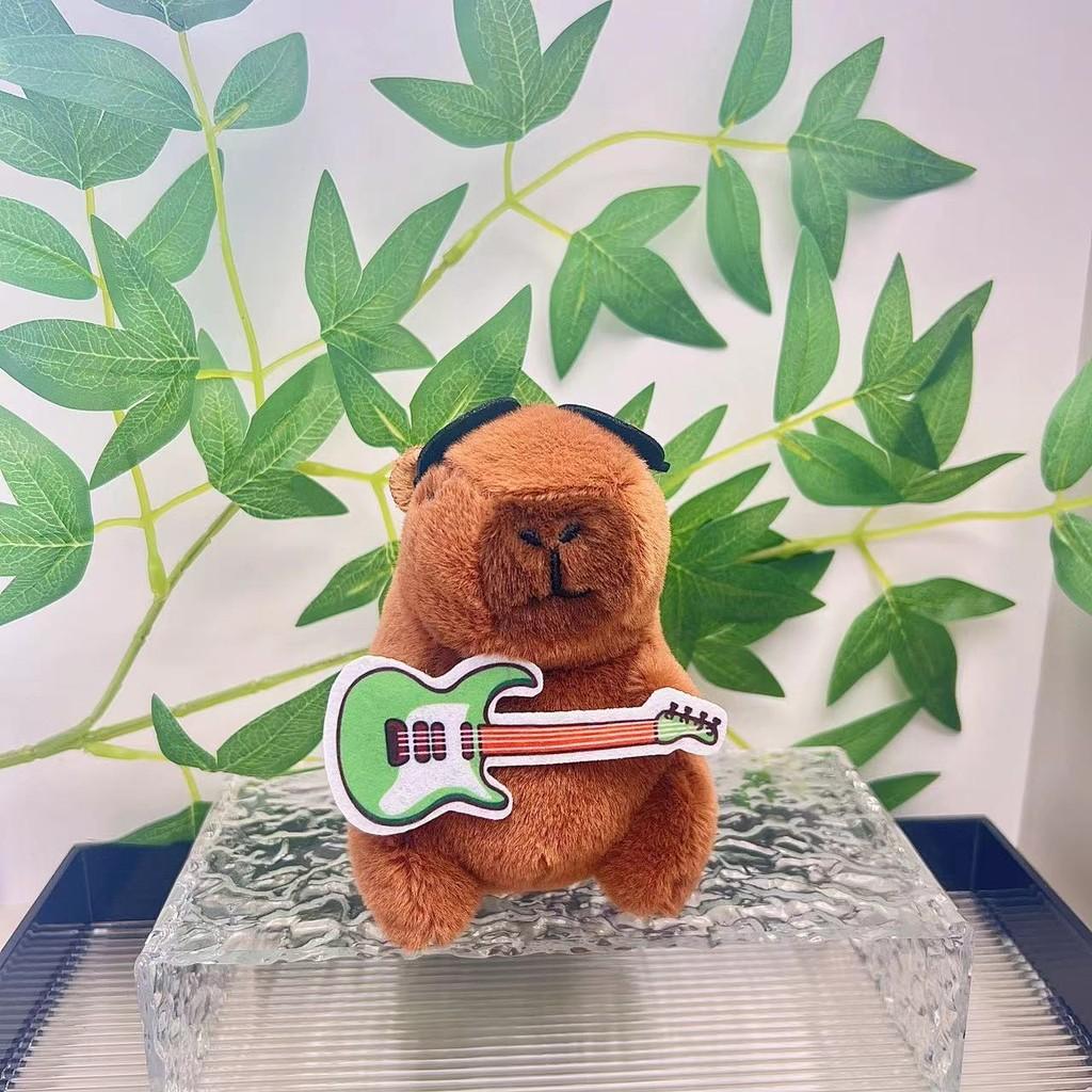 Capybara 11cm Fashionable Plush Keychain With Adorable Strawberry Hat Great Personalization For