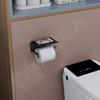 Stainless Steel Toilet Paper Holder/Toilet Paper Roll Holder for Bathroom/Tissue Roll Holder with Mobile Stand/Bathroom Accessories - (Black)