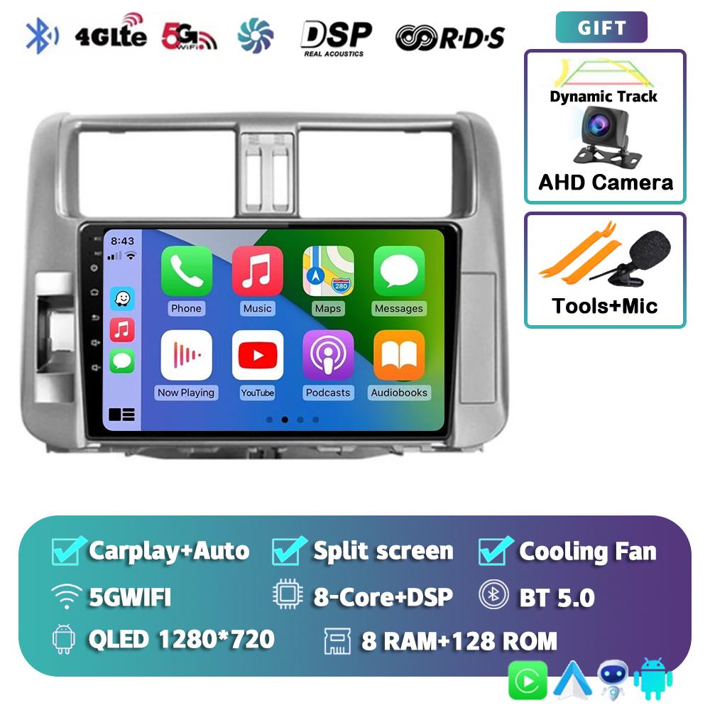 Android 14 Carplay Car Radio For Toyota Land Cruiser Prado 150 2009-2013 Multimedia Video Player Navigation Stereo Head Unit DSP