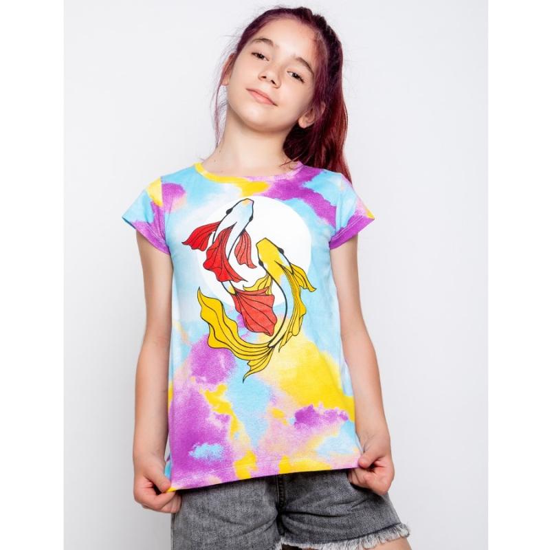 

Милая мультяшная футболка с коротким рукавом, мультяшный принт, для девочек, детская, мягкая, удобная, футболки для девочек 170