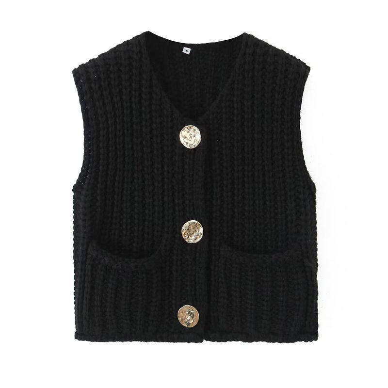 Kaslead New Arrival Women's Clothing Fashion Style Fashion Minimalist Sleeveless Short Knitted Vest