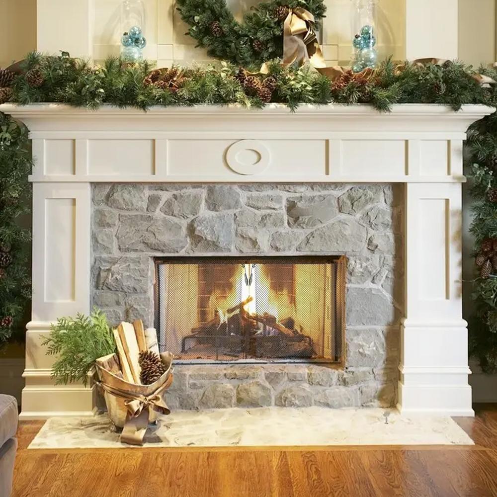 2er-Pack Kamin-Netzvorhang, Schwerlast-Funkenschutzpaneel für Kamin- und Feuerstellen-Schutz