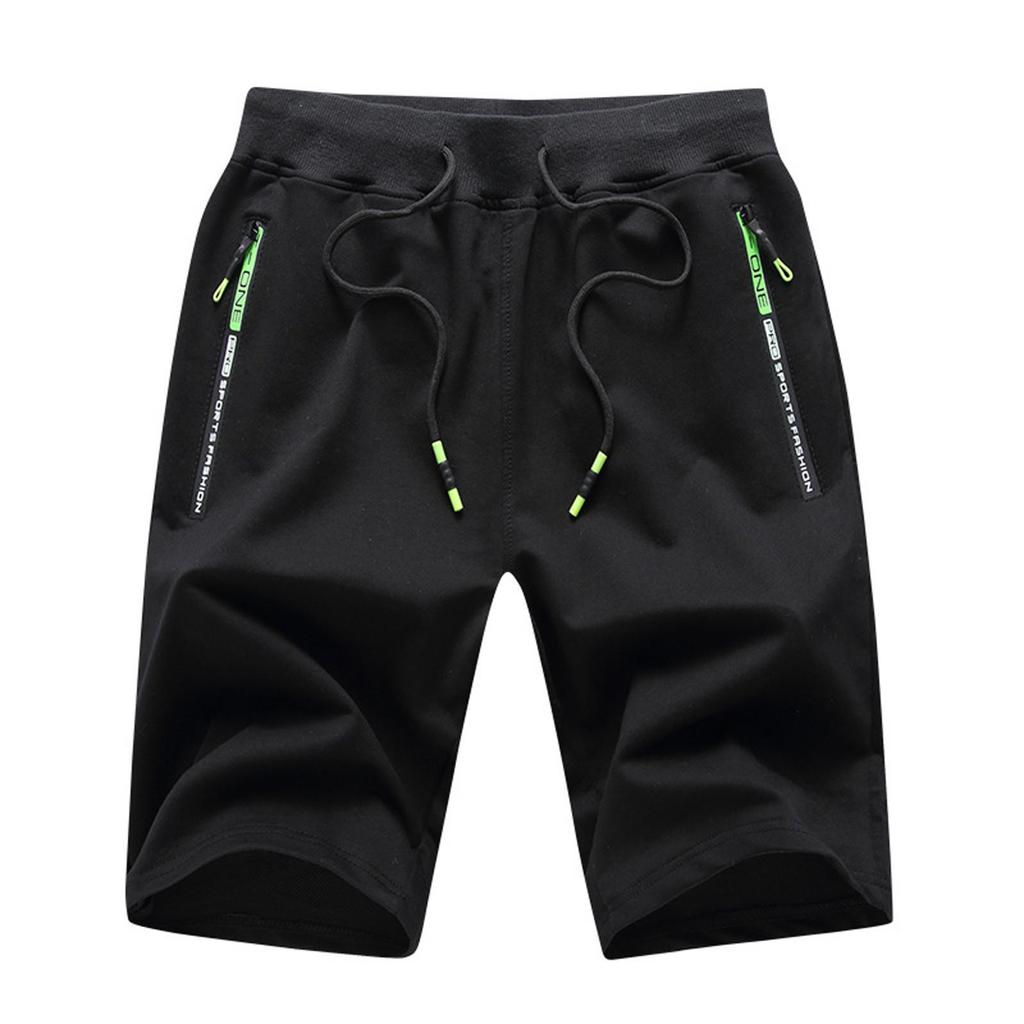 Mens Shorts Casual Workout Shorts With Elastic Waist Zipper Pockets Pant