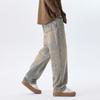 New American Style Personalized Yellow Mud Dye Nostalgic High Street Straight Versatile Loose Floor Jeans