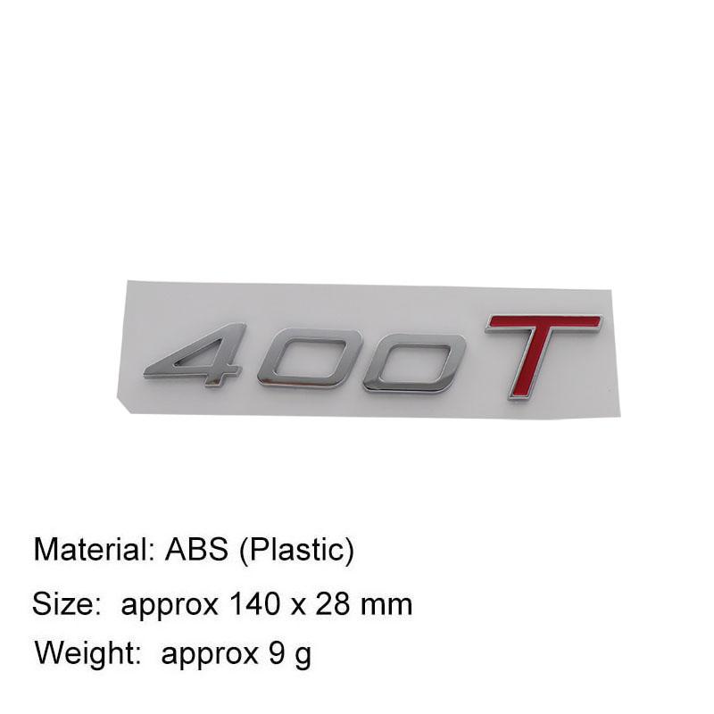 

3D Premium ABS Car Sticker 230T 290T 300T 390T 400T Sticker Tail Bumper Badge Auto Rear Trunk Emblem Accessories Exterior Decoration 400T-chrome