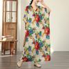 DIMANAF New 2026 Women Plus Size Spring Summer Beach Long Dress Fashion Lady Loose Oversize Maxi Floral Print Black
