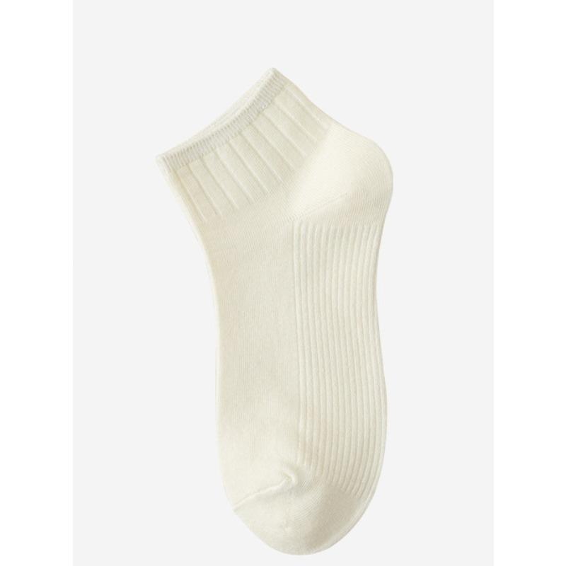Women's Spring and Summer Short Socks Milk Tea Series Solid Color Double-needle Vertical Combed Cotton Women's Socks