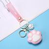 1 szt. Breloczek do kluczy Kocia Łapa Kreskówka Damski Uroczy Dziewczęcy Breloczek Serce Wisiorek do Samochodu Dekoracja Torby