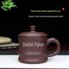 Yixing Zisha Bamboo Joint Teacup with Lid - Handmade Purple Clay Cup