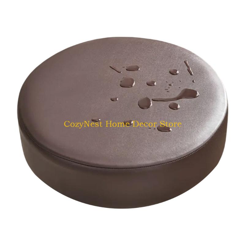 92MF Elastic Stool Protector Waterproof Faux Leather Round Chair Cushion Cover 1400₽