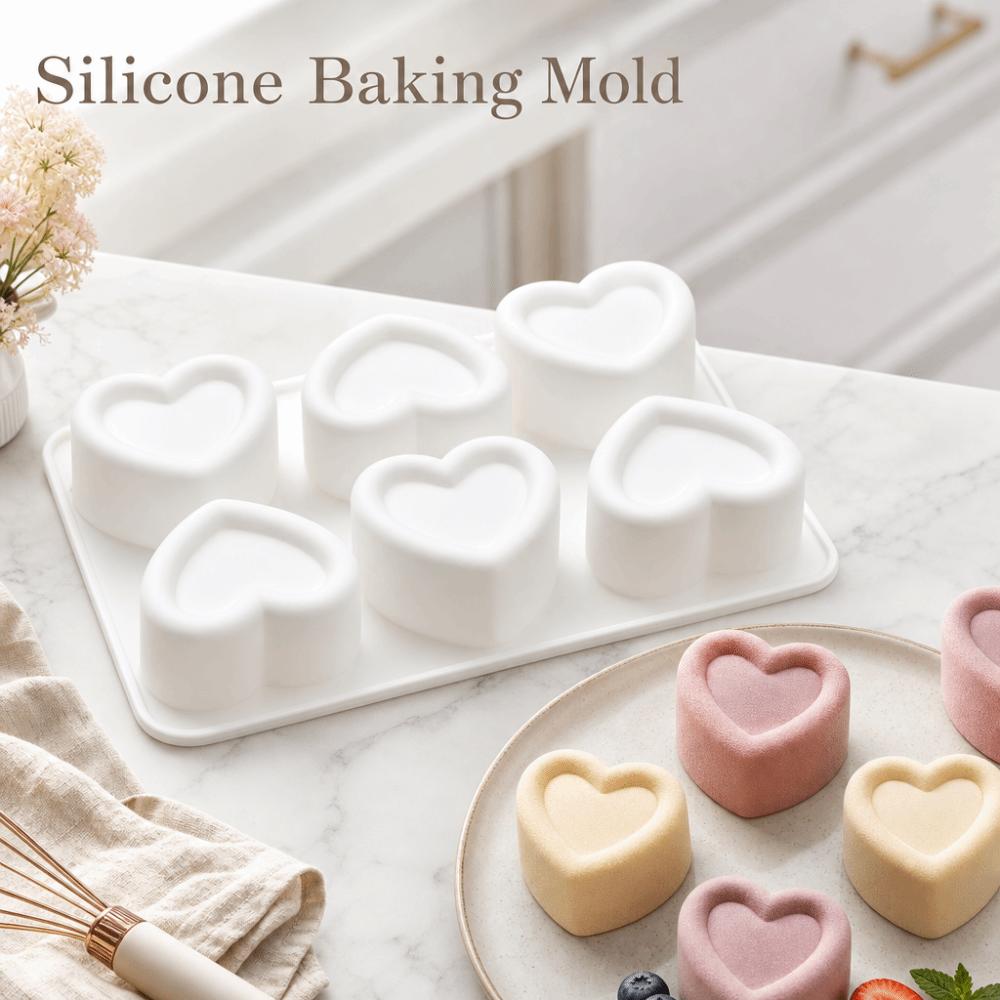 6 Cavities Silicone Chocolate Mould 3D Mousse Cake Mold Jelly Pudding Mold  Kitchen Baking