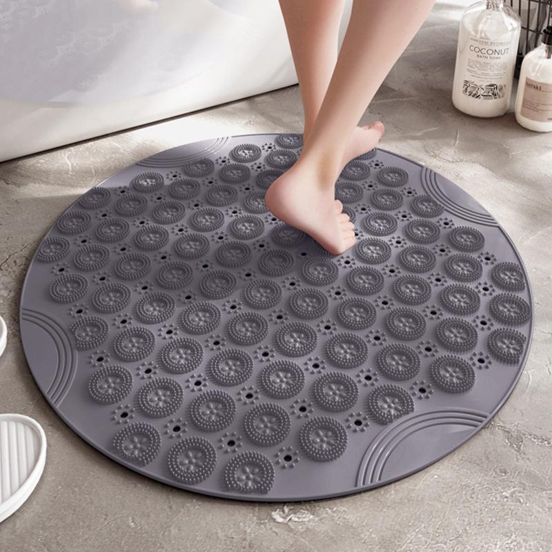 Elderly Anti-Slip Waterproof Shower Mat with Suction Cups & Foot Scrubber