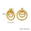 18k Gold Plated Multiple-layer Circular Earrings For Women, Exaggerated Drop Earrings, Geometric Jewelry Gift