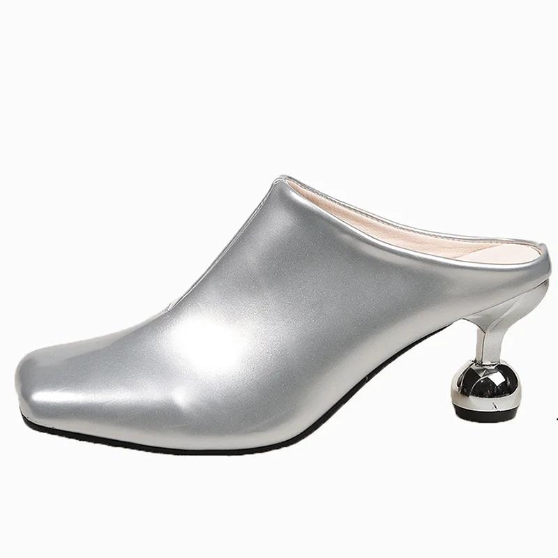Spring Square Toe Heeled Shoes Fashion Woman Slippers Slingback Mules Shoes Women Pumps Designer 2025 New Trend Women’s Zapatos