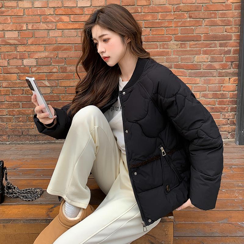 Autumn Winter Thicken Warm Parka Women Casual Solid Color Big Pocket Loose Short Jackets Outwear
