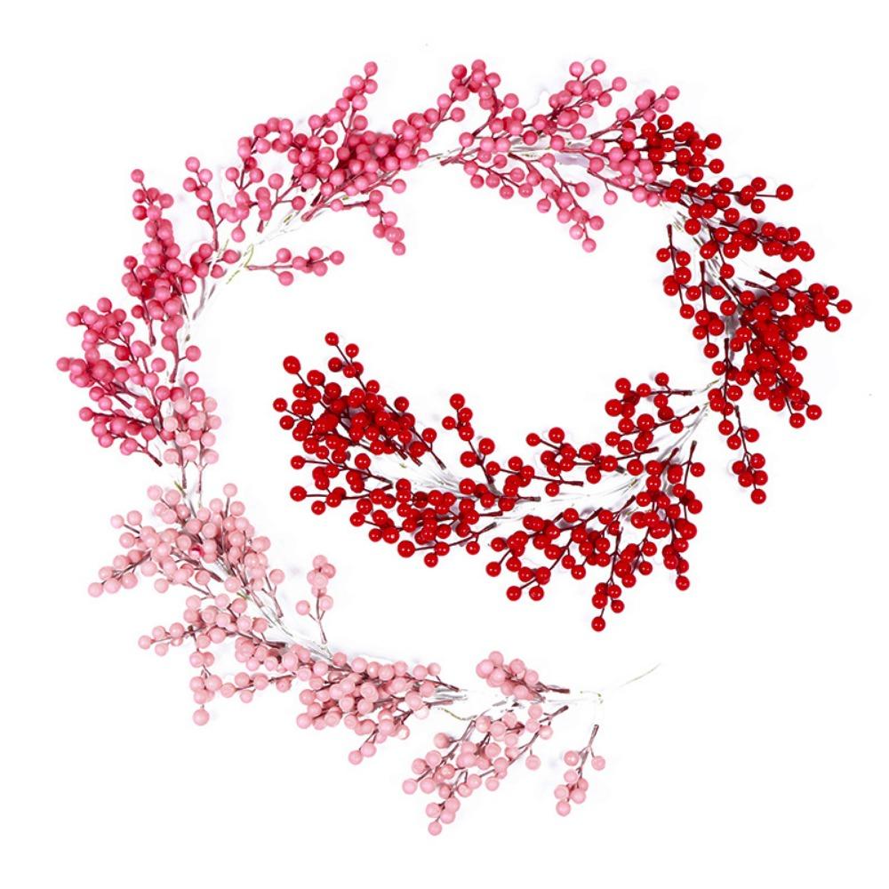 

Lifelike Artificial Red Berry Flexible Christmas Berry Garland Party Supplies 72 Head