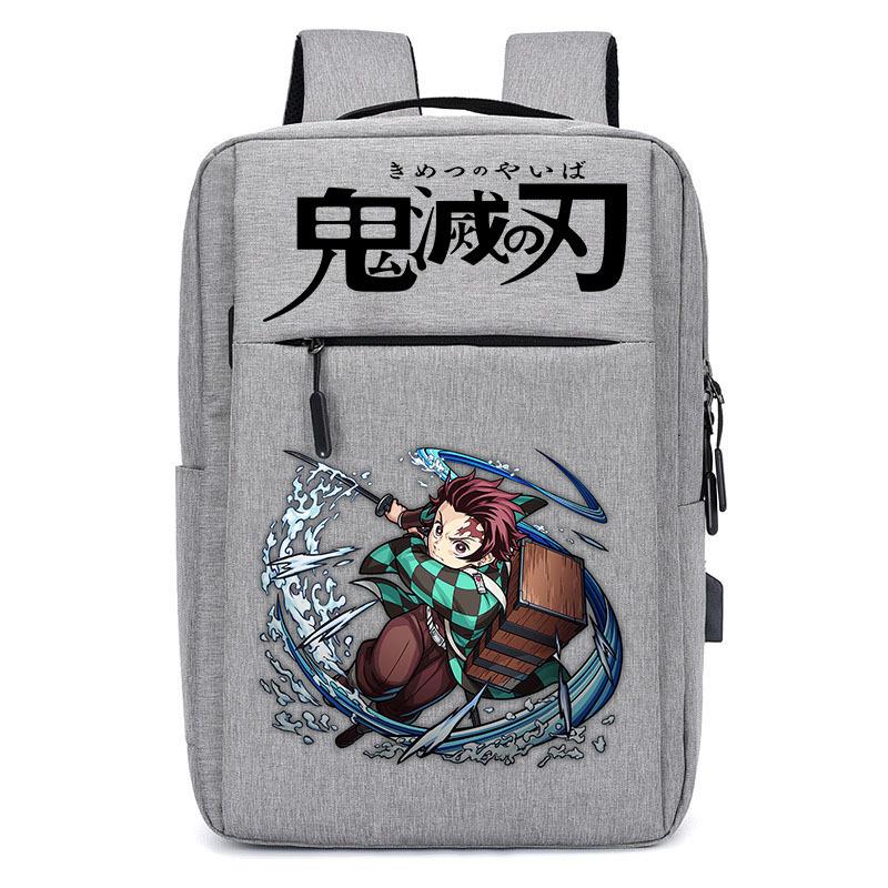 Japan Cartoon Comics Demon Slayer USB Charging Backpack Large Capacity Student Casual Backpack 0004