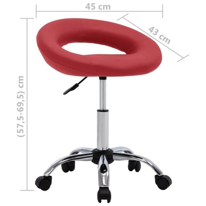 VidaXL Chaise pivotante à dîner Rouge bordeaux Similicuir