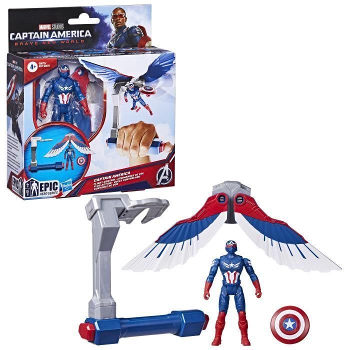 Figurine Captain America Commandes de vol, Marvel Epic Hero Series Captain America: Brave New World, dès 4 ans