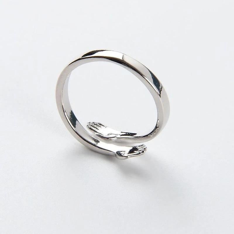 Sterling Silver Ring Adjustable Couple Ring for Men Women Girls Present