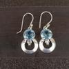Sky Blue Topaz Earrings Gemstone Jewelry, 925 Solid Sterling Silver Earrings, Handmade Jewelry Birthstone Earrings, Gift For Mother